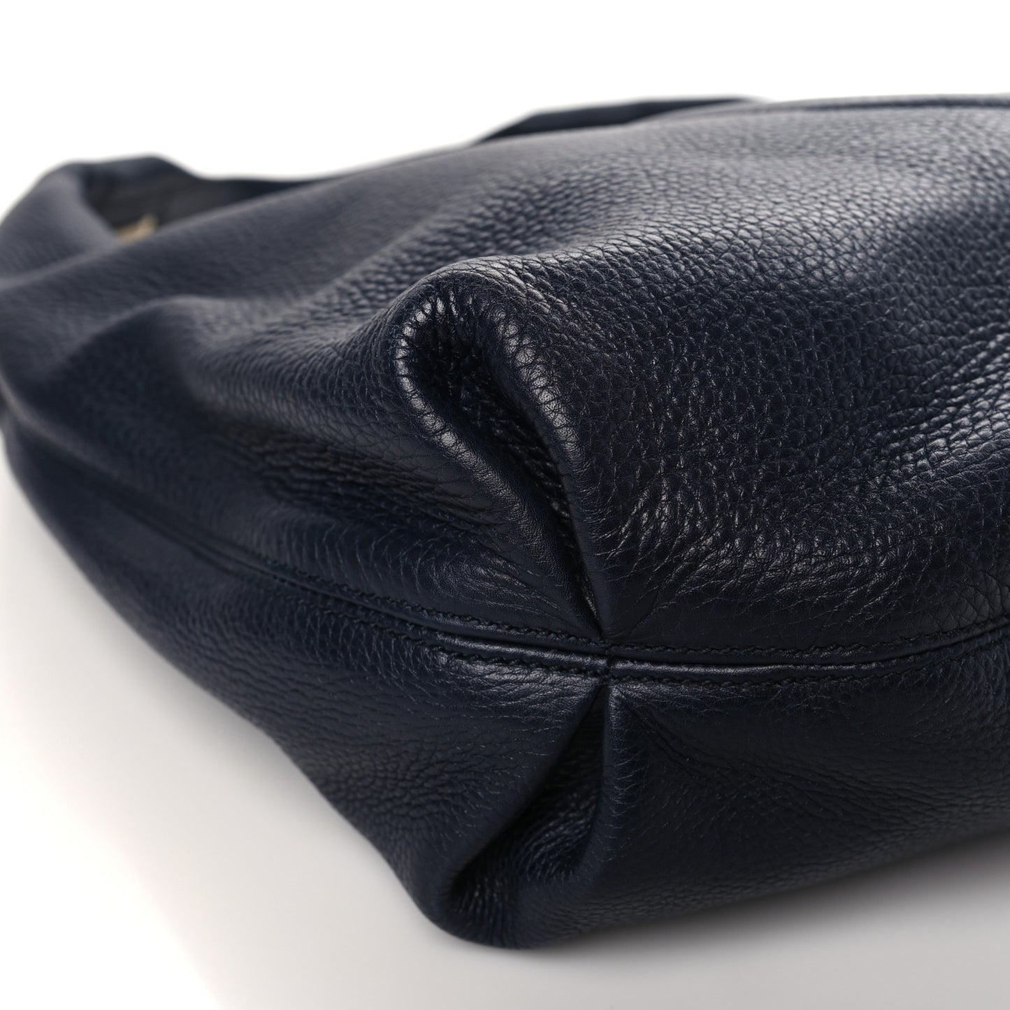 Pebbled Calfskin Large Soho Hobo Dark Blue