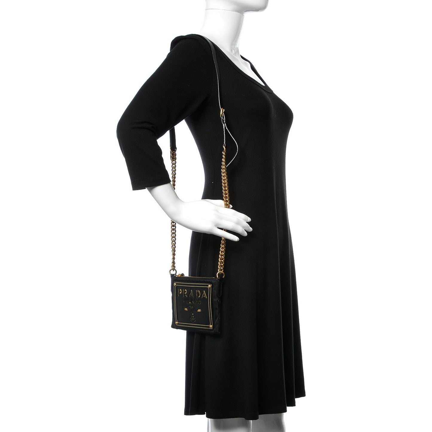 Tessuto Nylon Logo Small Crossbody Bag Black