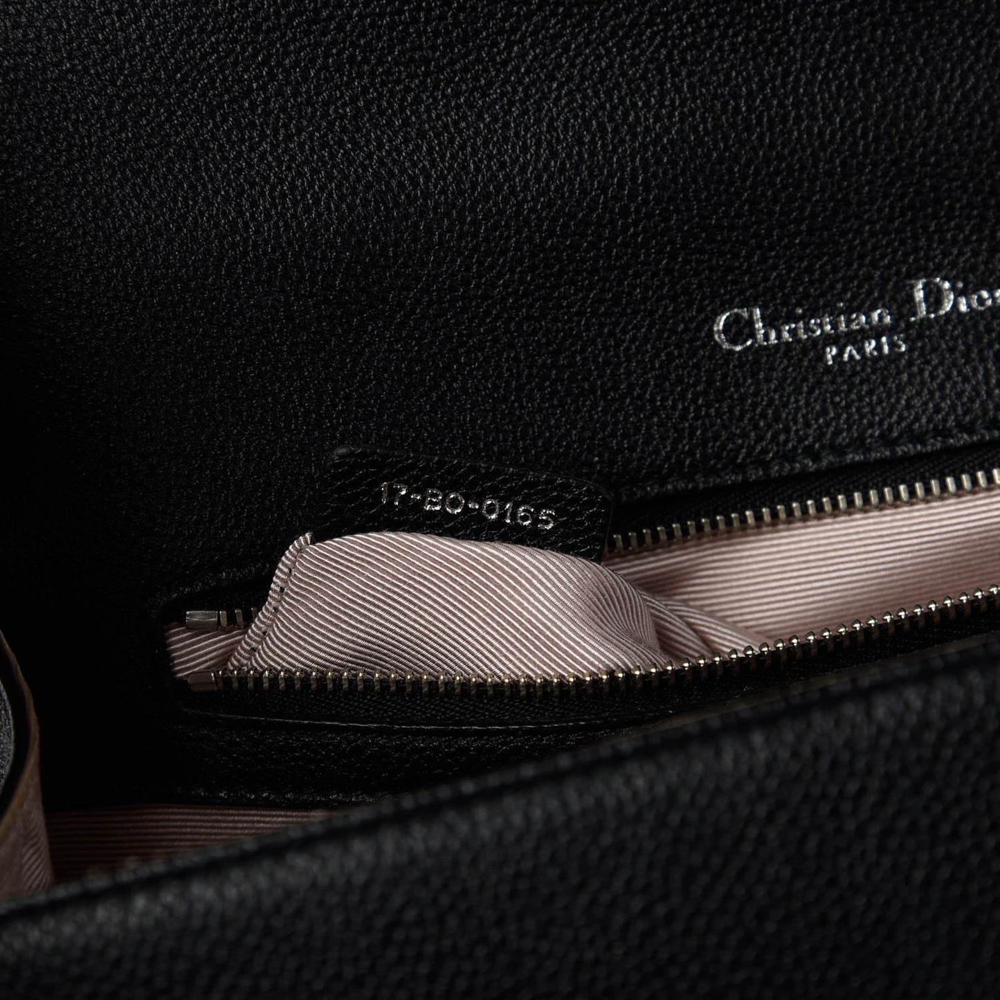 Grained Calfskin Medium Diorama Flap Bag Black