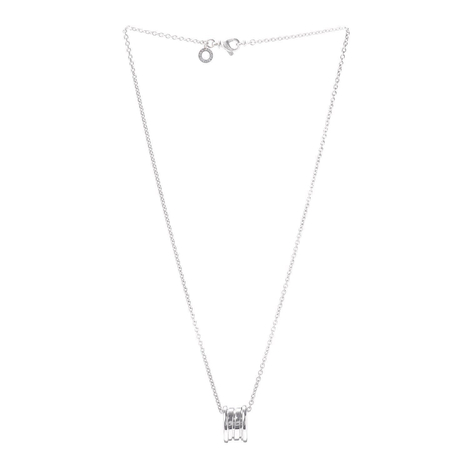Bulgari 18K White Gold B.Zero1 Pendant Necklace 3 of 4