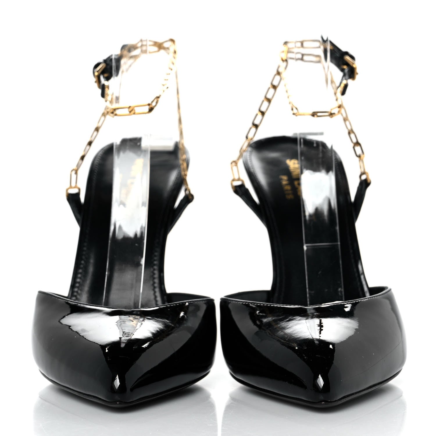 Saint Laurent Patent Venus Chain 95 Pumps 37 Black 2 of 8