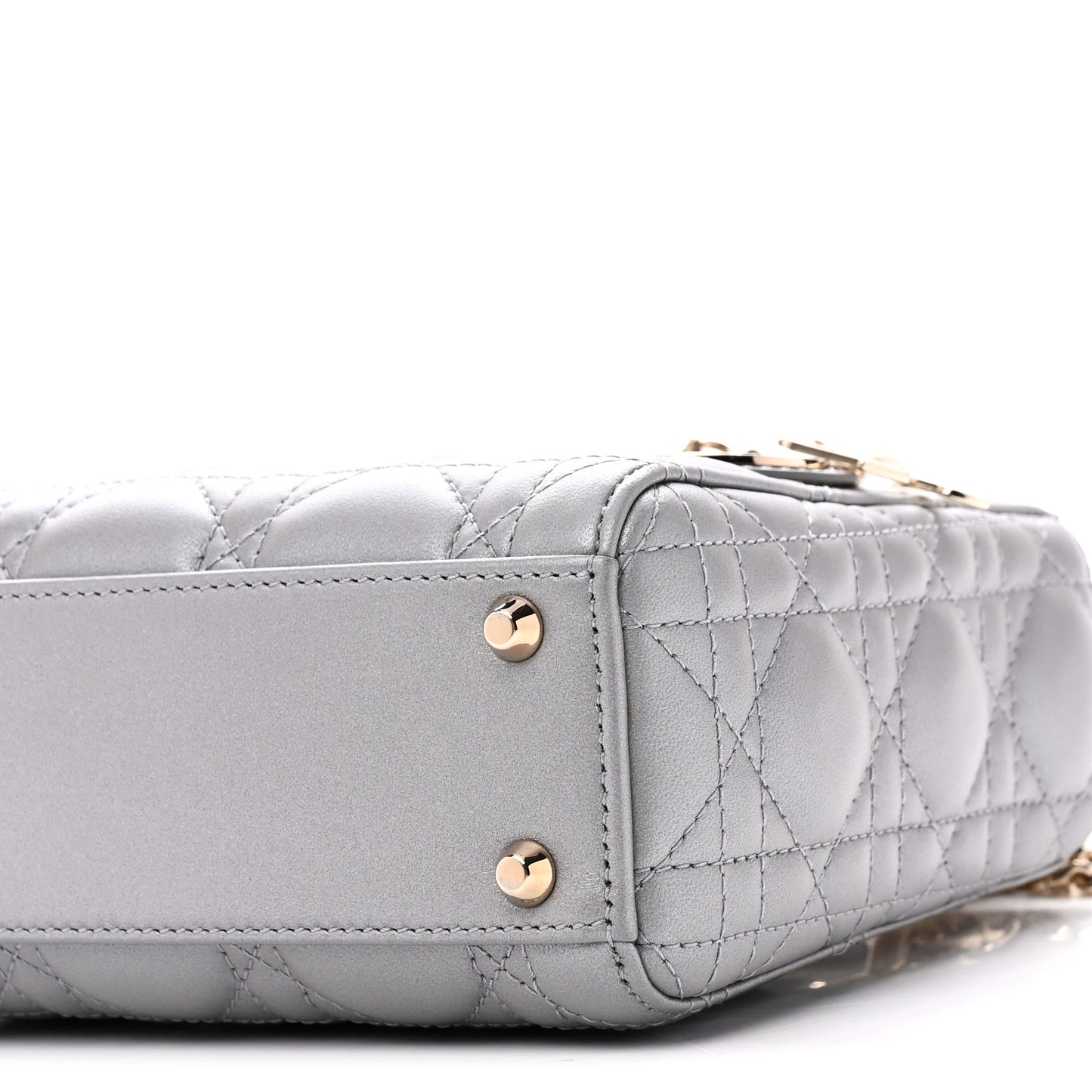 Lambskin Cannage Mini Lady Dior Grey