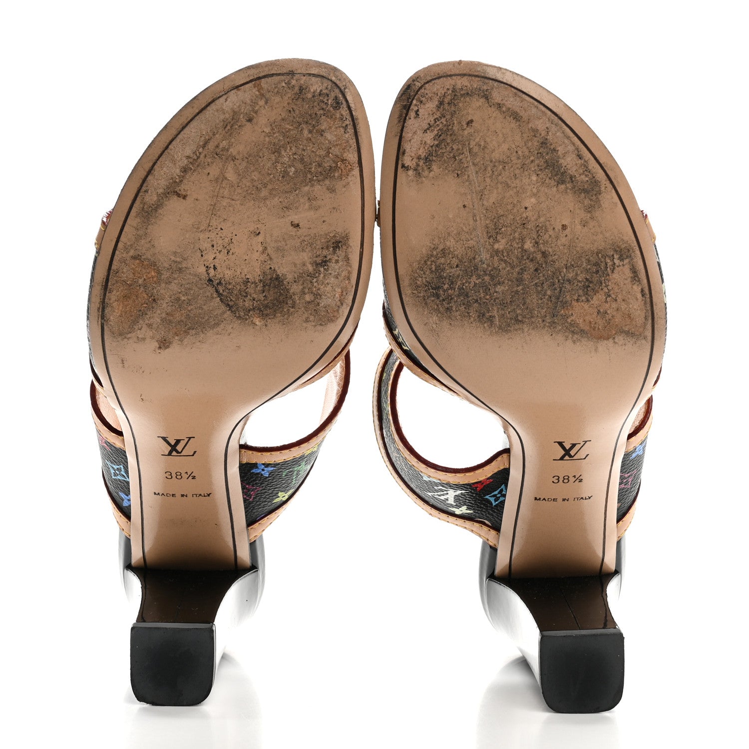 Louis Vuitton Monogram Multicolor Sandals 38.5 Black 6 of 10