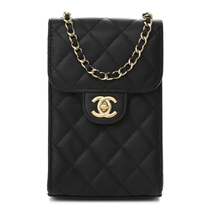 Chanel Caviar Quilted Classic Phone Holder Black 1 of 11