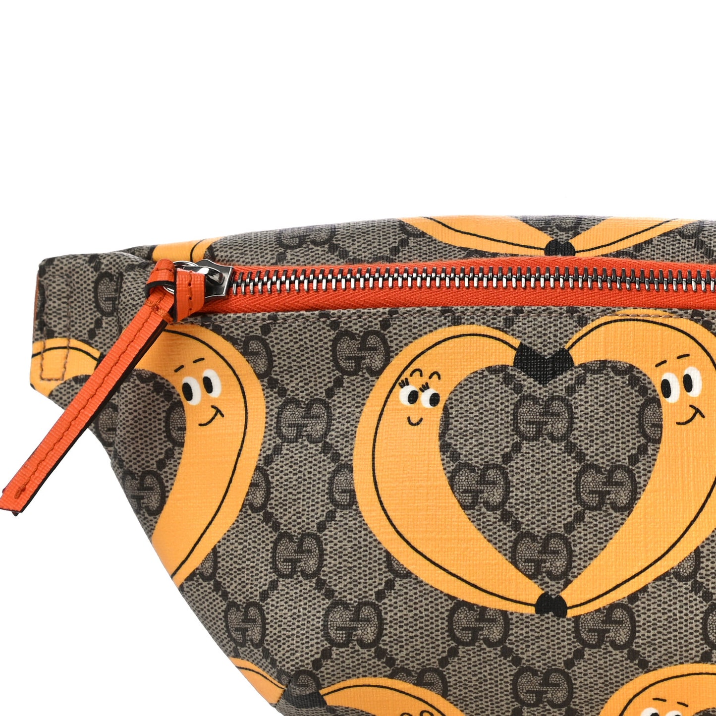 GG Supreme Monogram Banana Childrens Belt Bag Beige Ebony Multicolor Carrot Orange