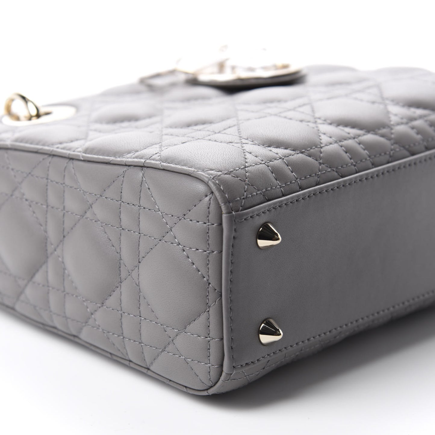 Lambskin Cannage Small My ABCDior Lady Dior Grey