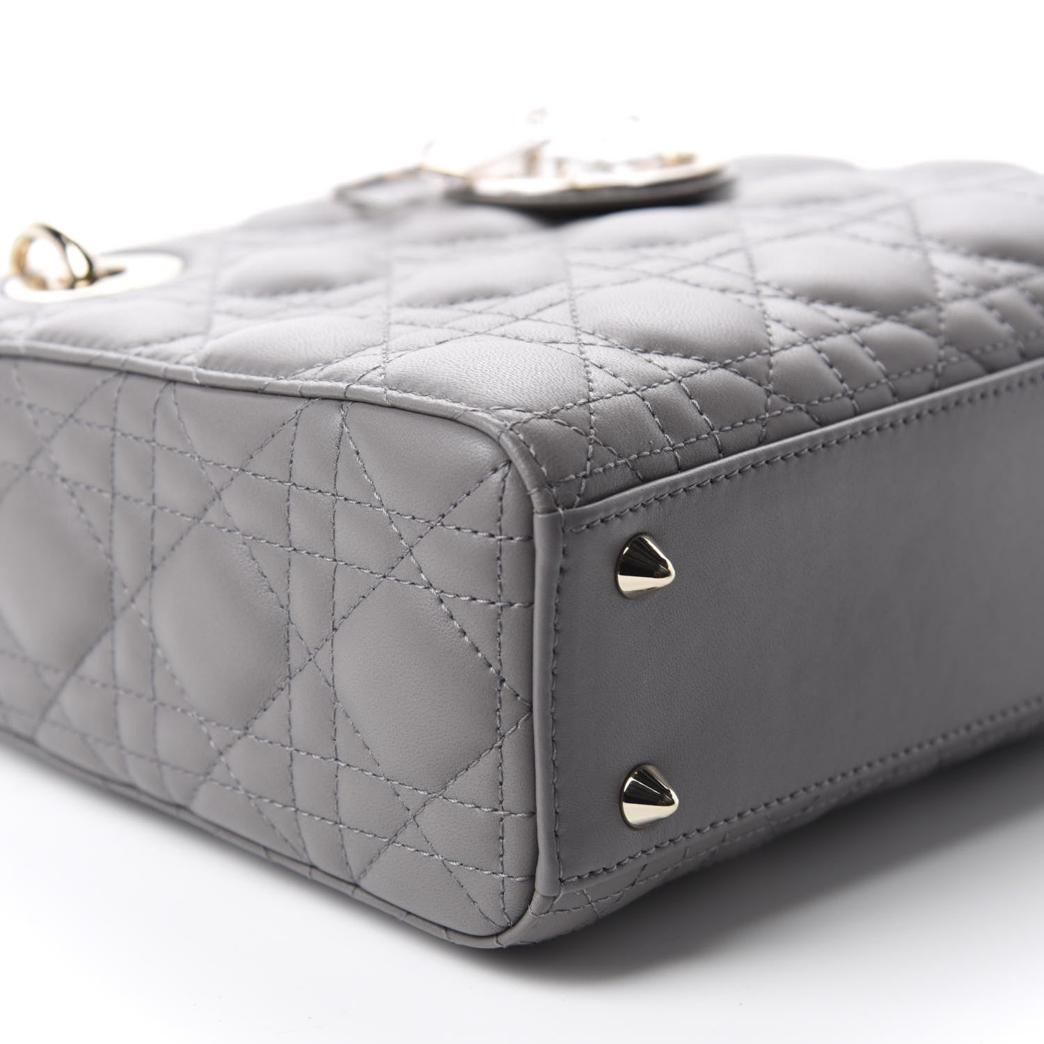 Christian Dior Lambskin Cannage Small My ABCDior Lady Dior Grey 6 of 11