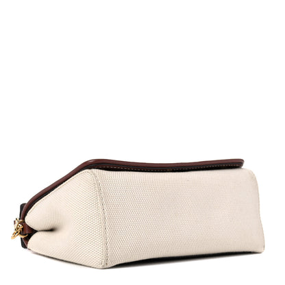 Burberry Calfskin Canvas Horseferry Print Hackberry Crossbody Bag Natural Tan 4 of 15