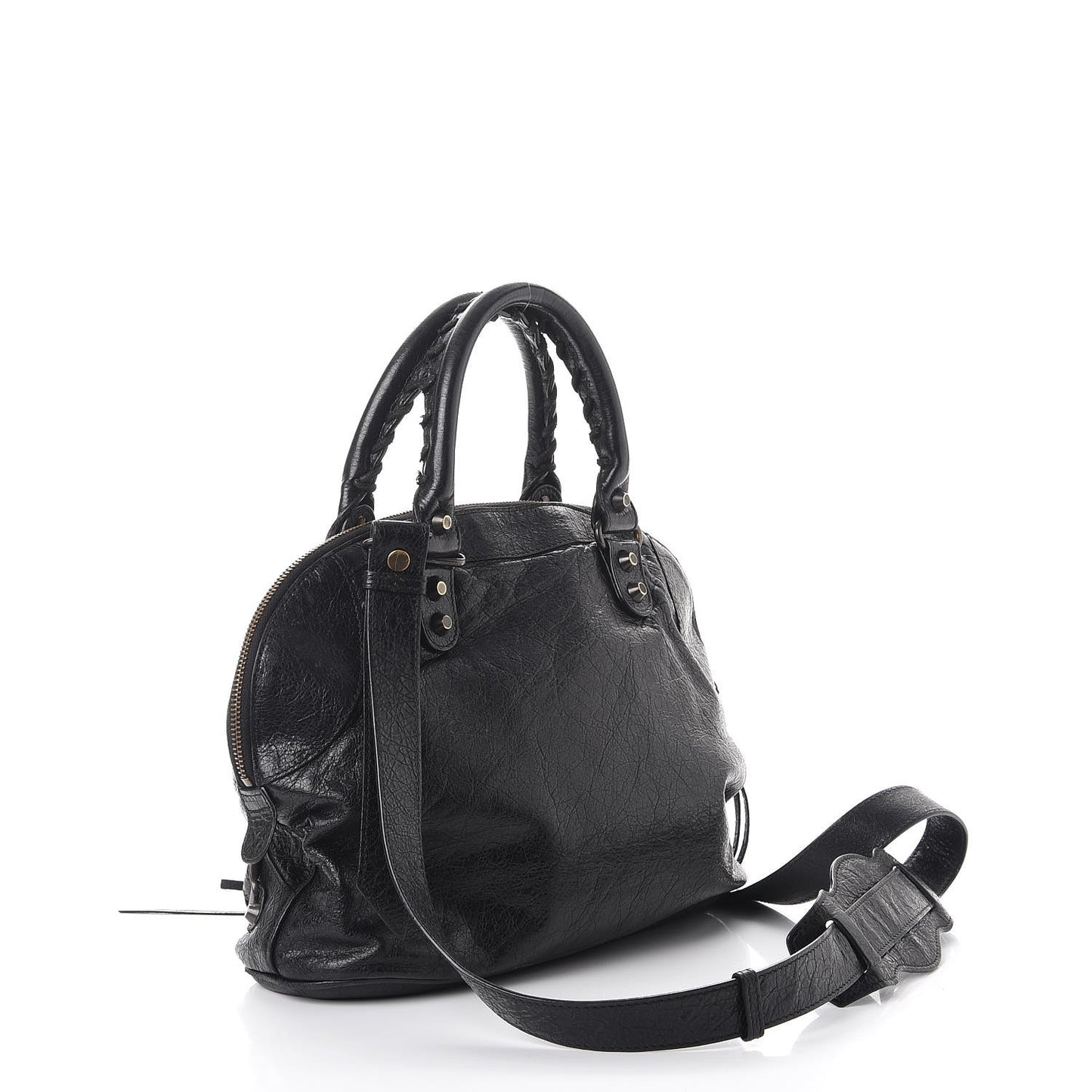 Agneau Classic Hardware Bowling Bag Black