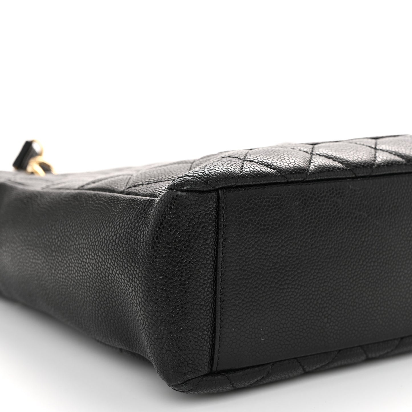 Caviar Quilted Petit Shopping Tote PST Black