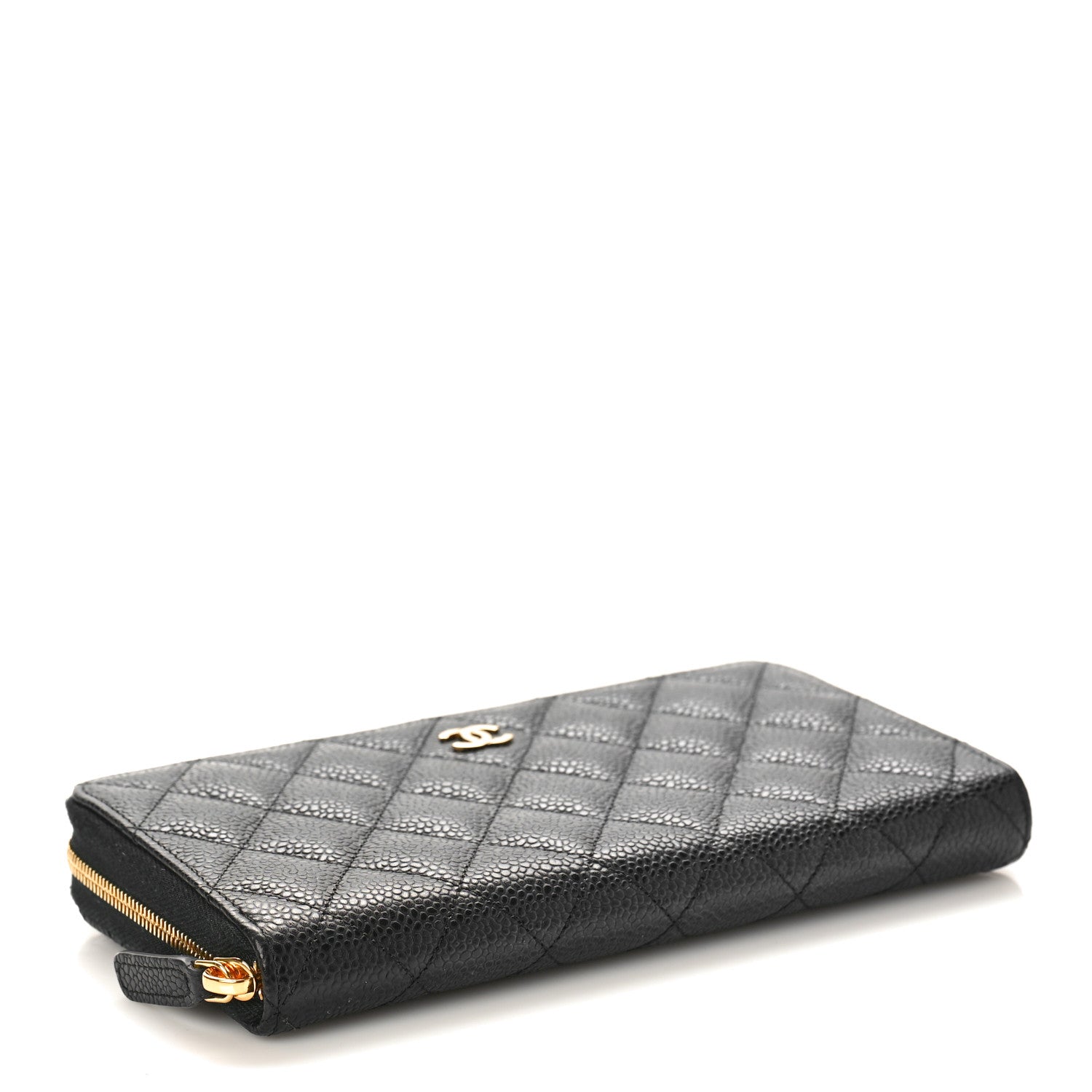 Chanel Caviar Quilted Large Gusset Zip Around Wallet Black 4 of 9