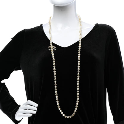 Chanel Graduated Pearl CC Long Necklace Gold 2 of 6