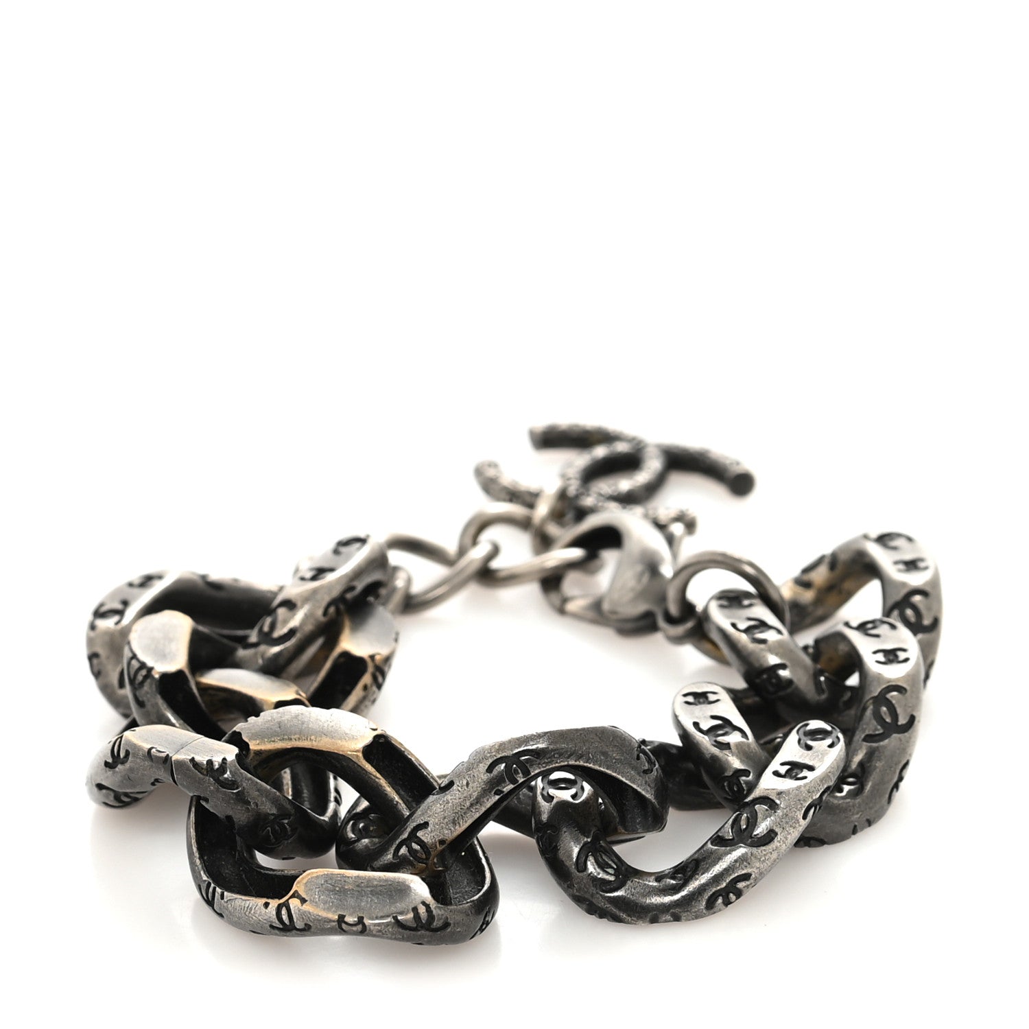 Chanel Chain Link CC Bracelet Dark Silver 1 of 4