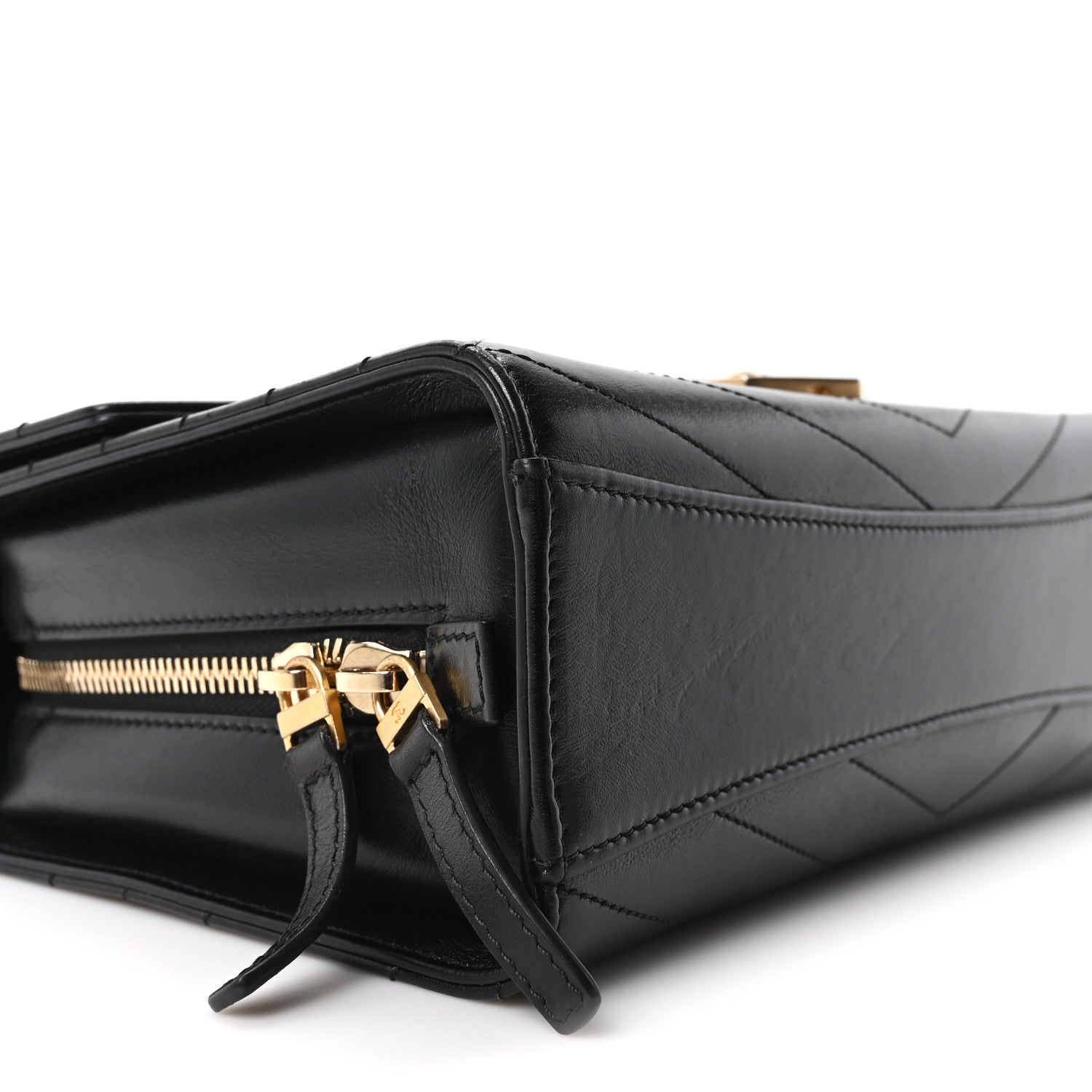 Chanel Calfskin Chevron Quilted Medal Flap Black 9 of 10