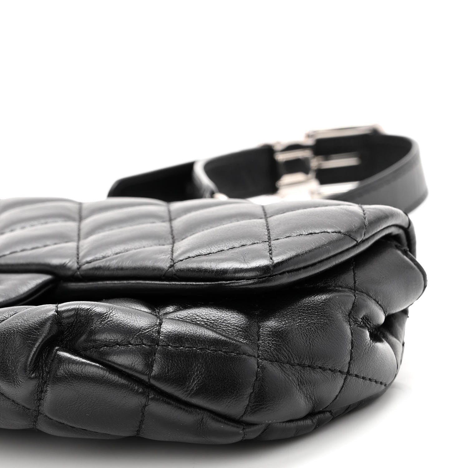 Chanel Calfskin Quilted CC Uniform Flap Belt Bag Black 10 of 11
