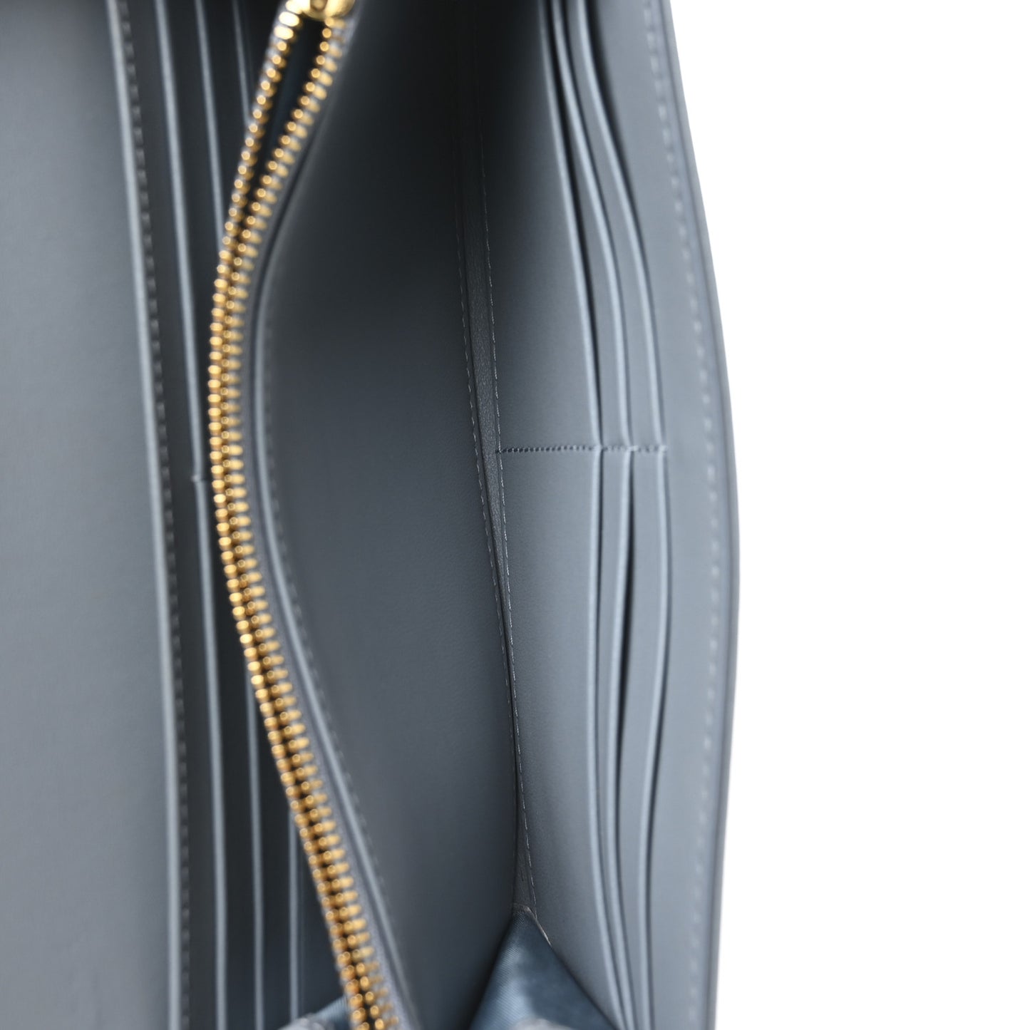Supple Calfskin Cannage Caro Wallet Blue