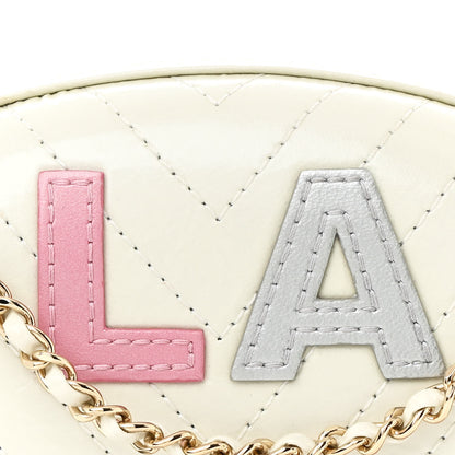 Chanel Embroidered Lambskin Chevron Quilted La Pausa Evening Bag White 8 of 14