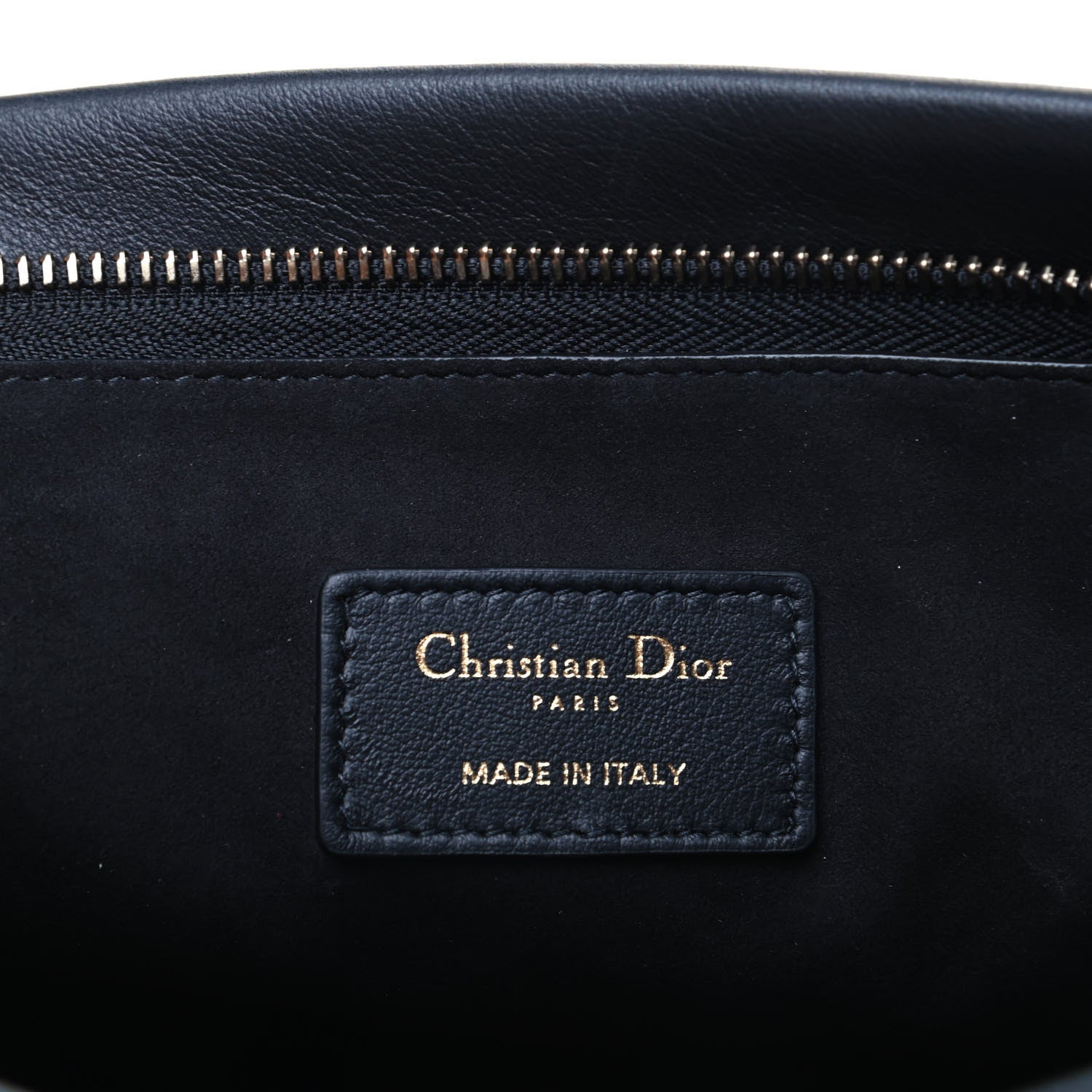 Christian Dior Calfskin Embossed Logo Zip Clutch Black 6 of 6