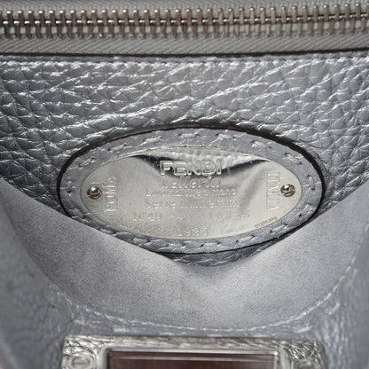 Fendi Cuoio Romano Lux Selleria Medium Peekaboo Iconic Satchel Argento 8 of 10