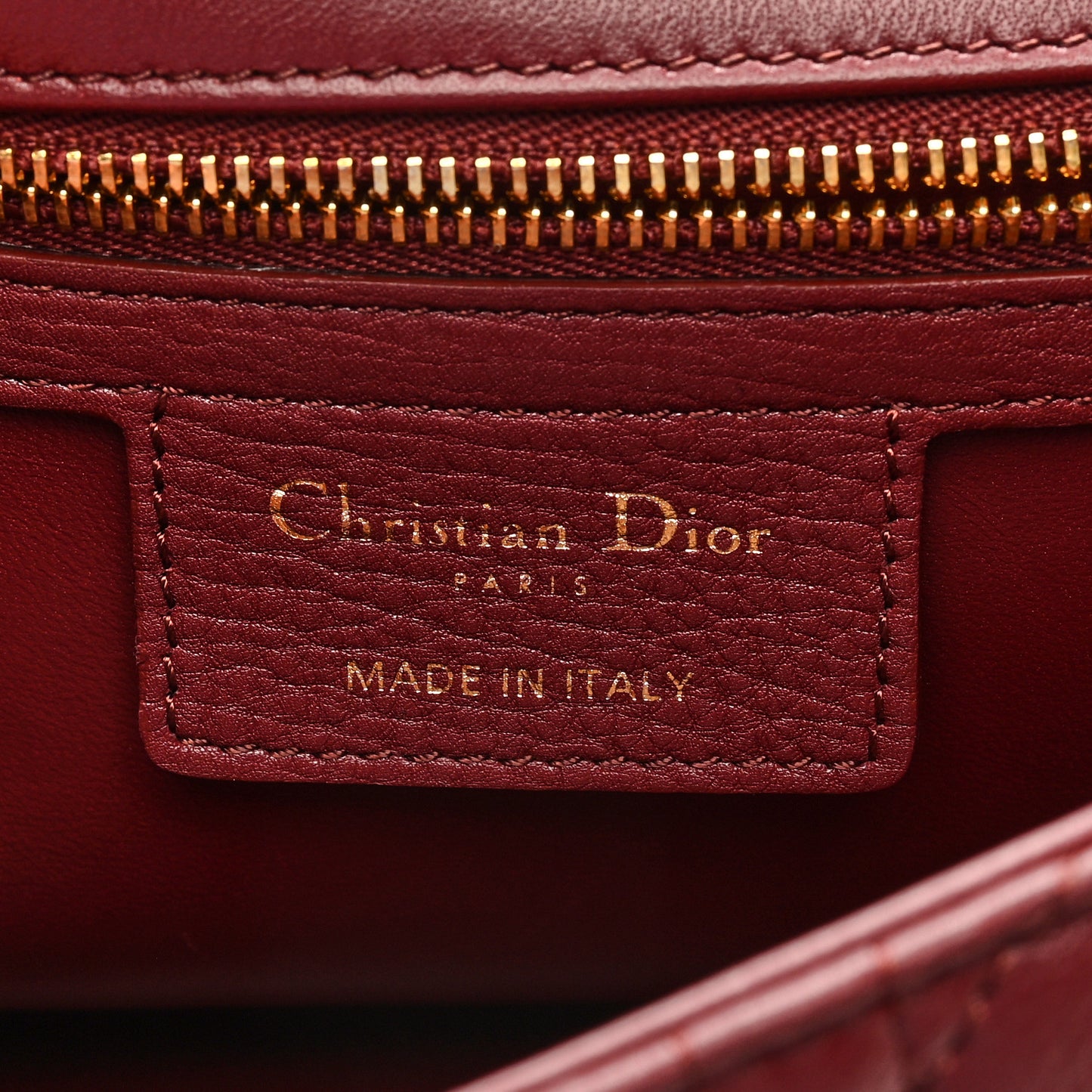 Calfskin Cannage Medium Caro Bag Brick Red