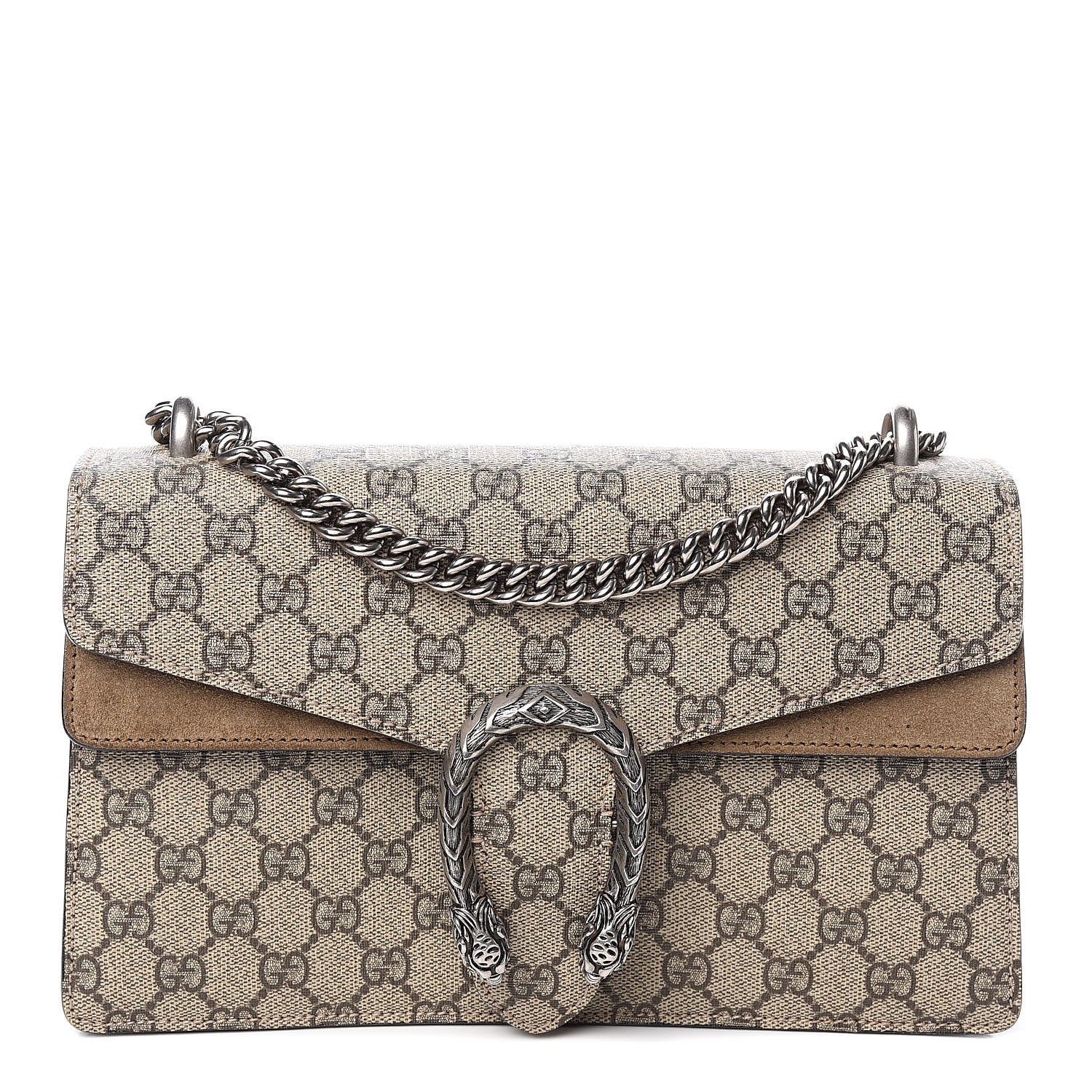 Gucci GG Supreme Monogram Small Dionysus Shoulder Bag Taupe 1 of 14