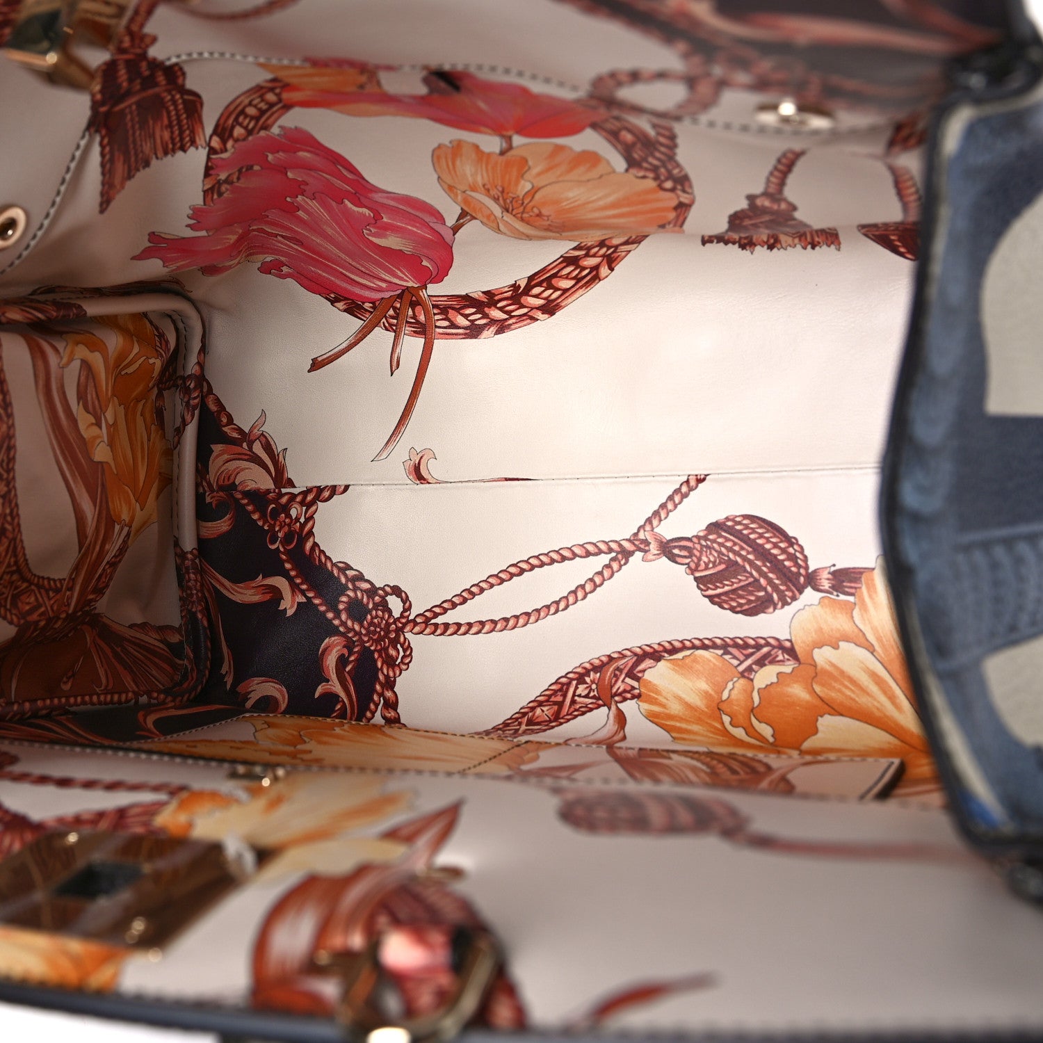 Salvatore Ferragamo Calfskin Print The Studio Bag White Multicolor 6 of 9