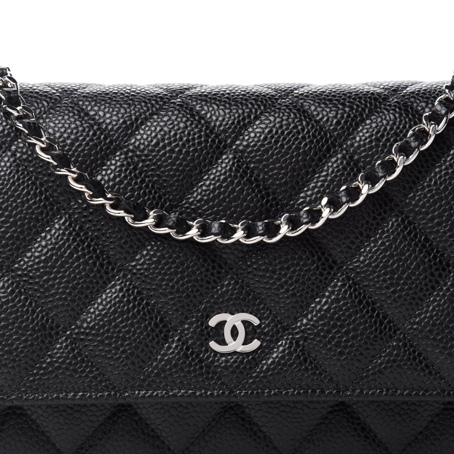 Chanel Caviar Quilted Wallet On Chain WOC Black 10 of 11
