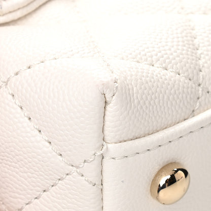 Chanel Caviar Quilted Mini Coco Handle Flap White 11 of 15