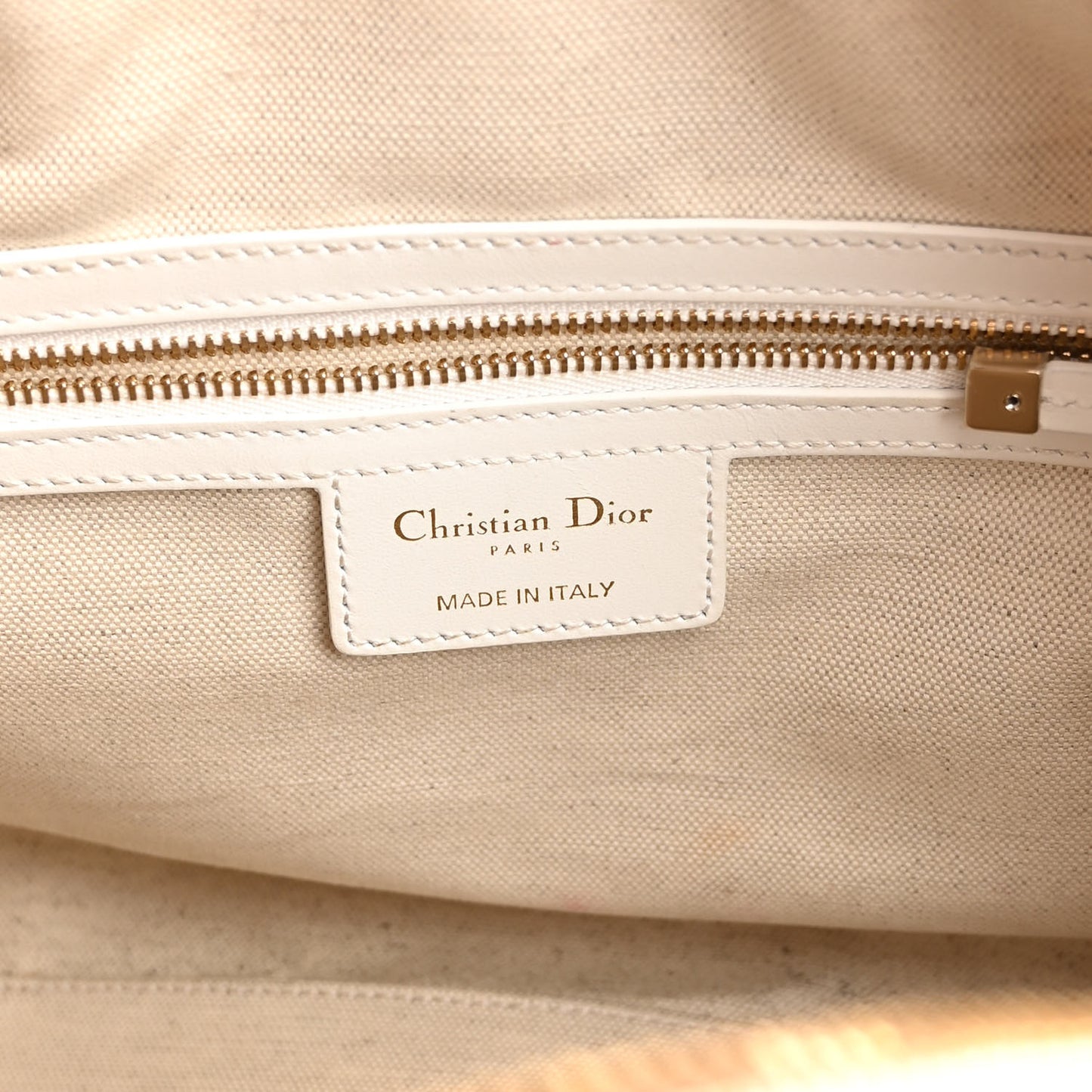 Calfskin Dior Vibe Zip Bowling Bag White