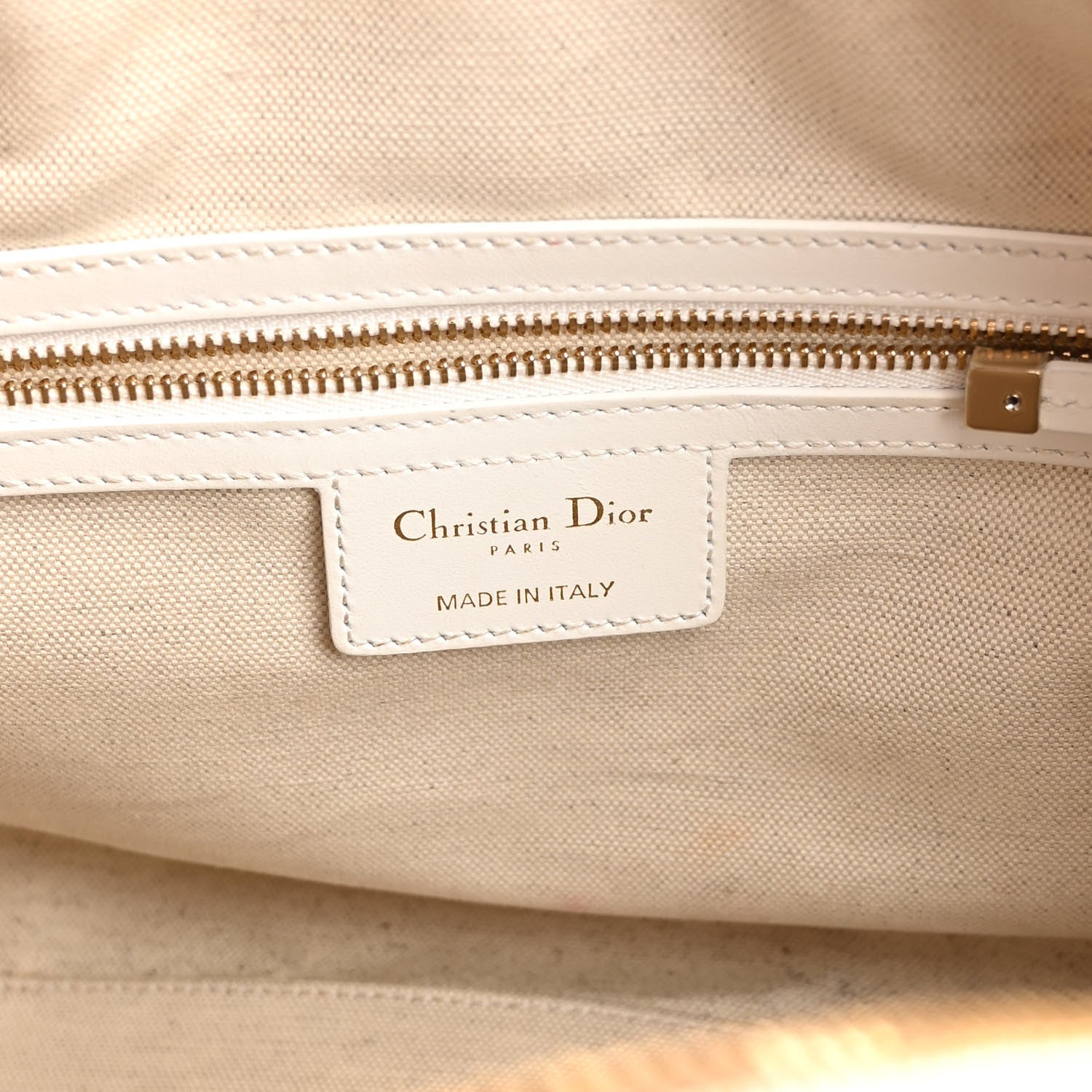 Christian Dior Calfskin Dior Vibe Zip Bowling Bag White 6 of 10