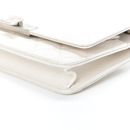 Chanel Caviar Quilted Golden Class Wallet On Chain WOC White 10 of 11