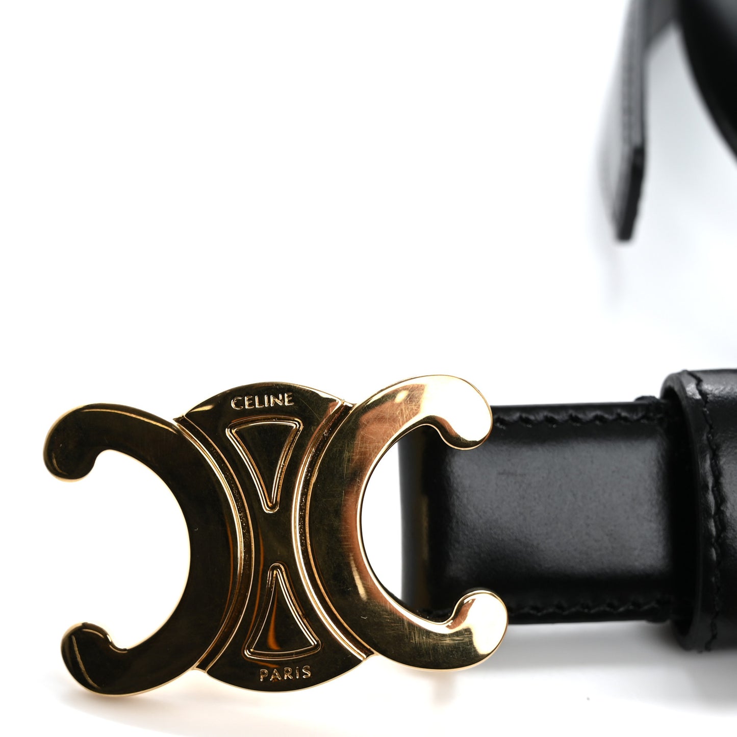 Taurillon Calfskin Medium Triomphe Belt 75 30 Black