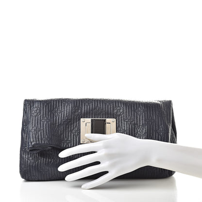 Louis Vuitton Calfskin Quilted Monogram Altair Clutch Navy 2 of 8