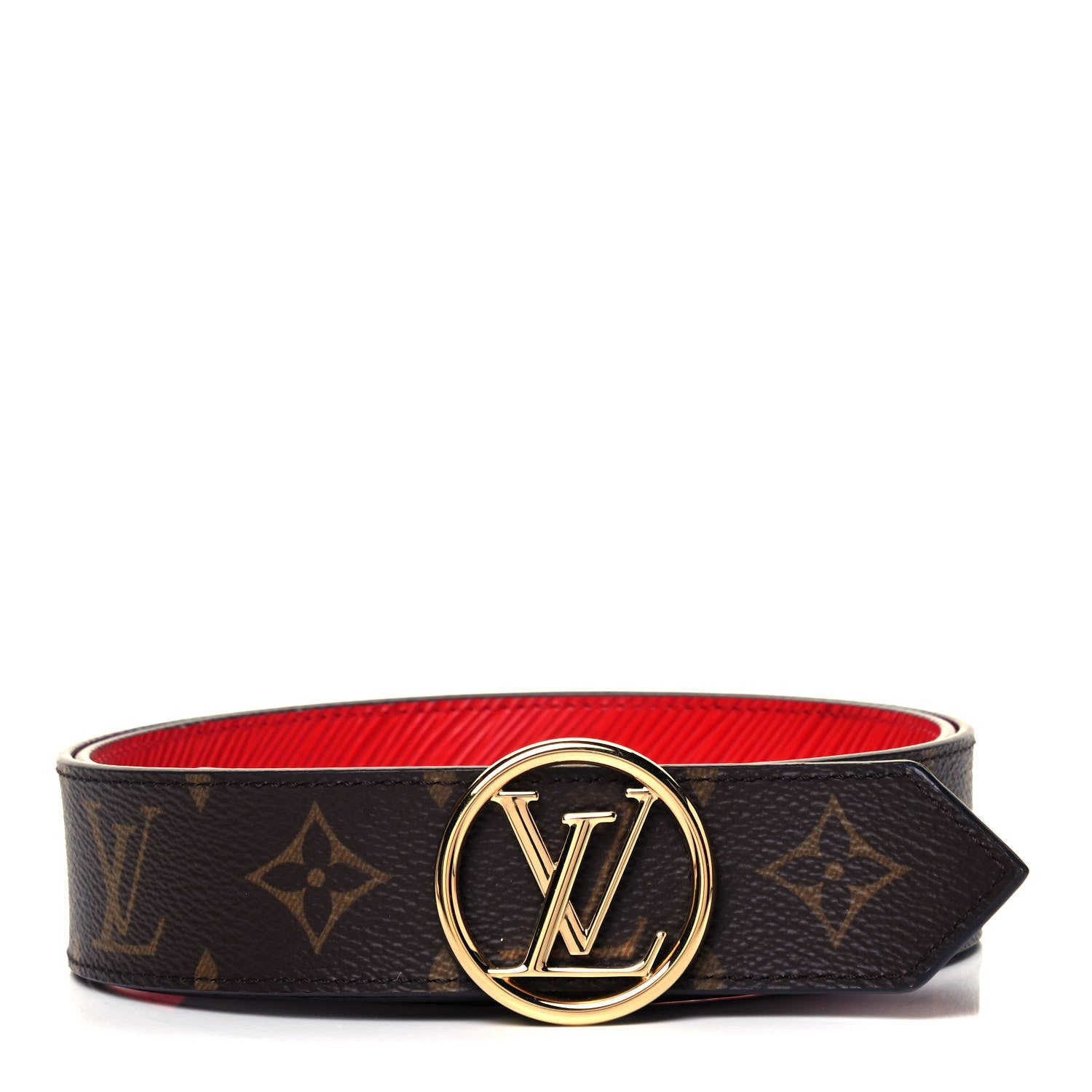 Louis Vuitton Monogram Epi 35mm LV Circle Reversible Belt 85 34 Coquelicot 1 of 4