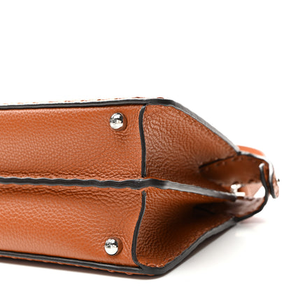 Fendi Cuoio Roma Sellerissima Nappa Sintetica Tape Stitch Small Peekaboo I SEE U Satchel Brandy 10 of 10
