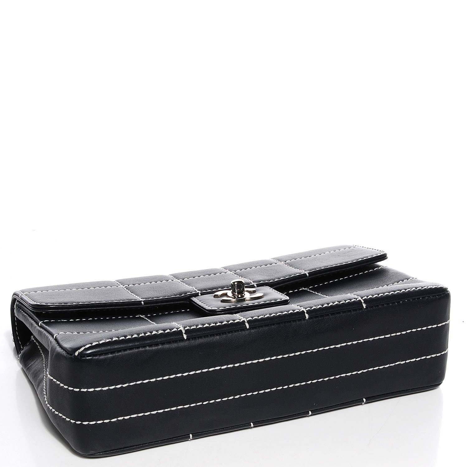 Chanel Lambskin Contrast Stitched Small Single Flap Black 4 of 8