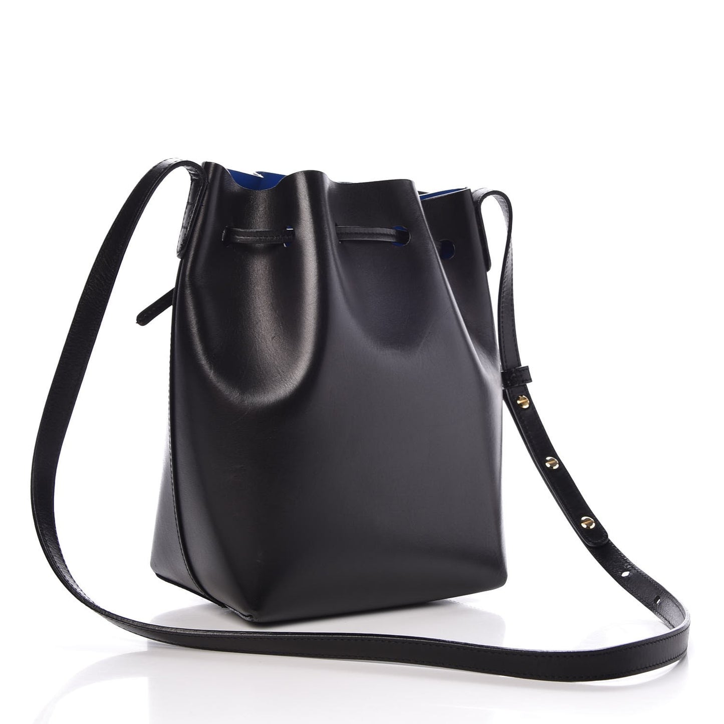 Calfskin Mini Bucket Bag Black Royal