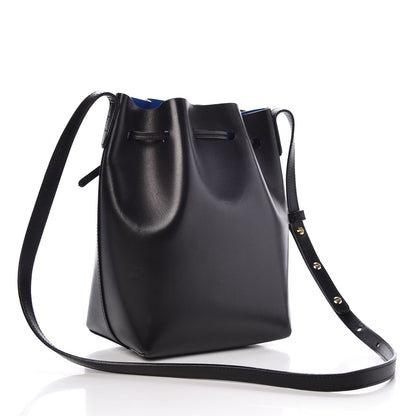 Mansur Gavriel Calfskin Mini Bucket Bag Black Royal 3 of 9
