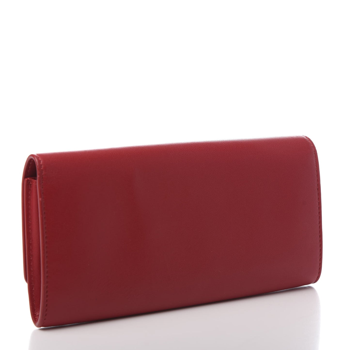 Lambskin Large Flap Wallet Red