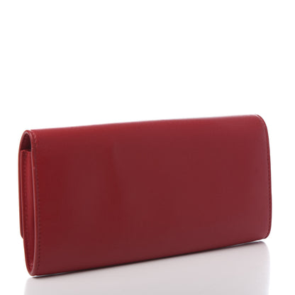 Celine Lambskin Large Flap Wallet Red 3 of 8