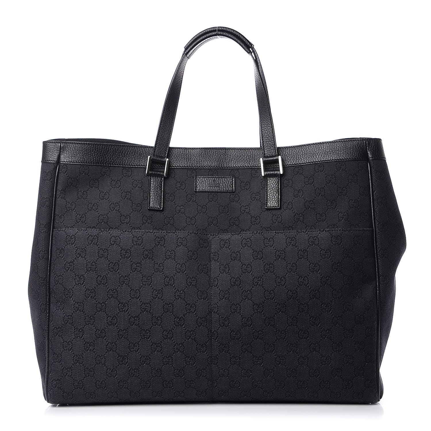 Gucci Denim Monogram Tote Black 1 of 12