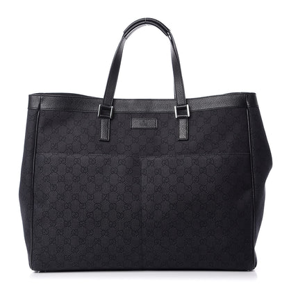 Gucci Denim Monogram Tote Black 1 of 12