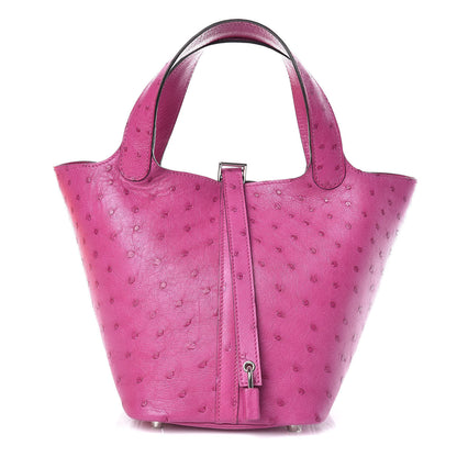 Hermes Ostrich Picotin Lock 18 Rose Pourpre 1 of 10