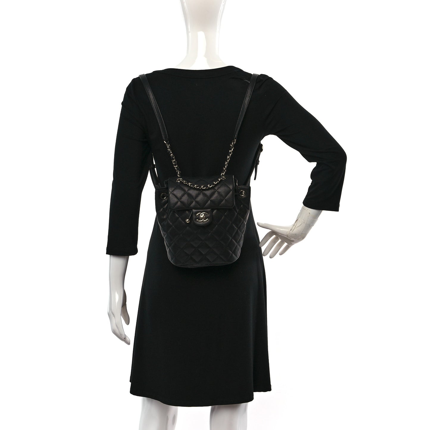 Caviar Quilted Mini Urban Spirit Backpack Black