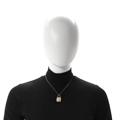 Chanel Crystal Pearl Lock CC Necklace Gold 2 of 5