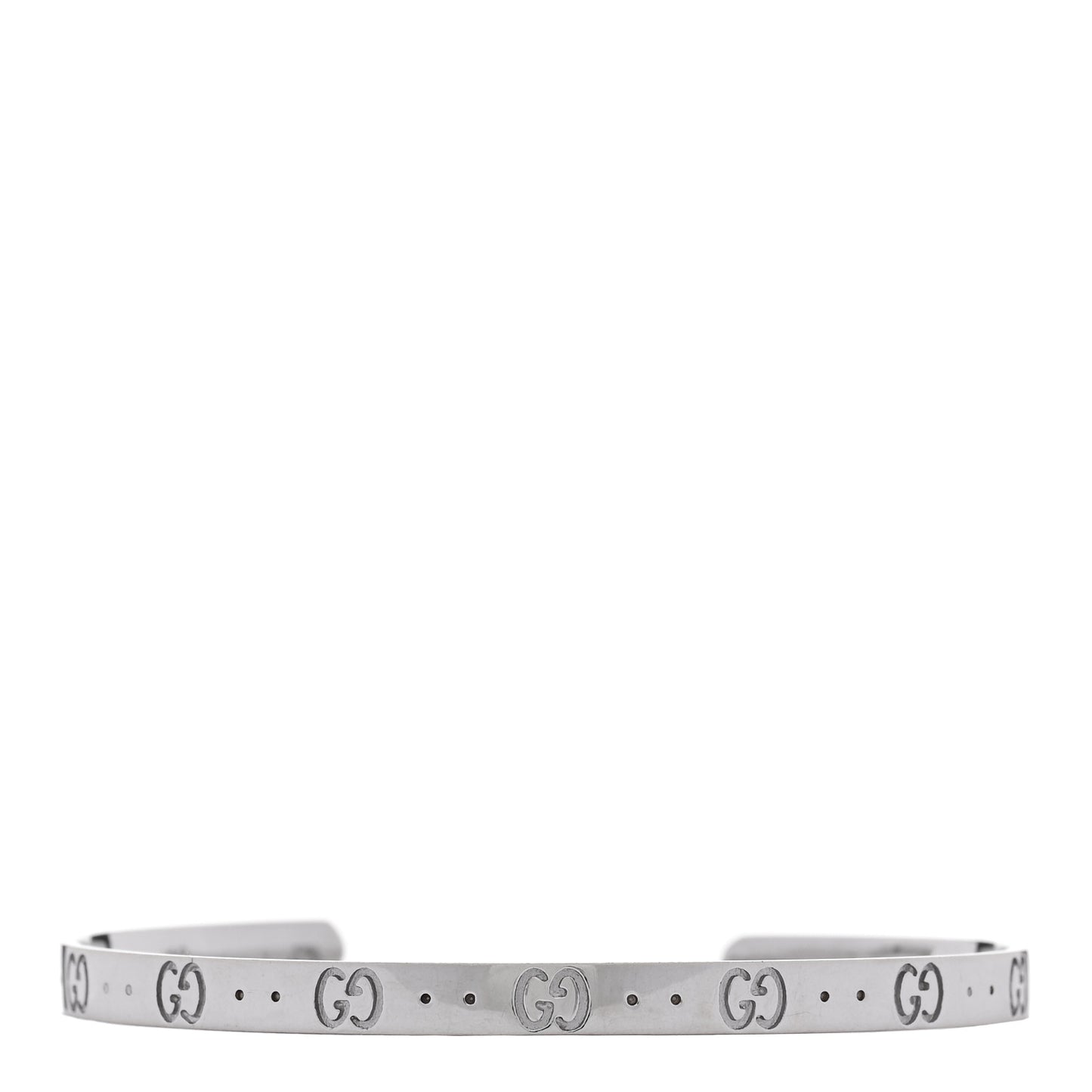 18K White Gold Icon Cuff Bracelet