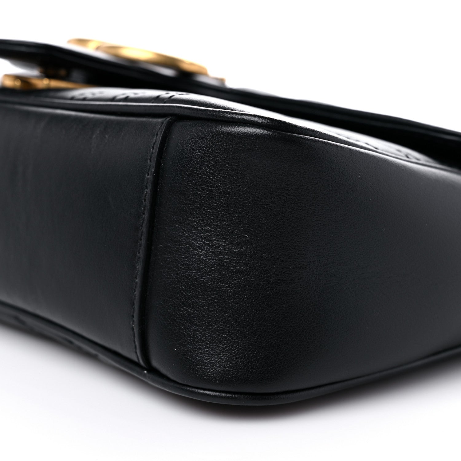 Gucci Calfskin Matelasse Small GG Marmont Shoulder Bag Black 10 of 12