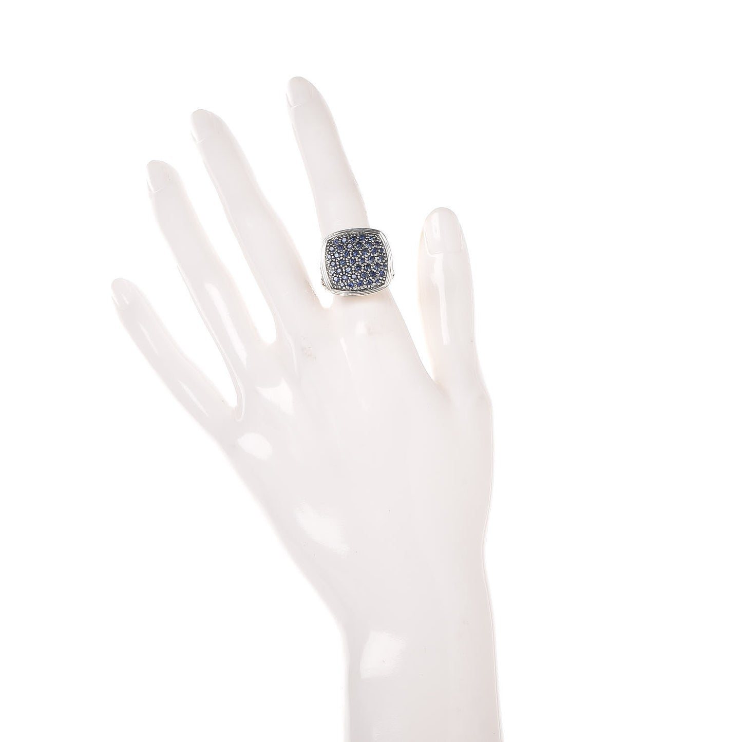Sterling Silver Blue Sapphire Large Lava Classic Chain Ring 50 5.5