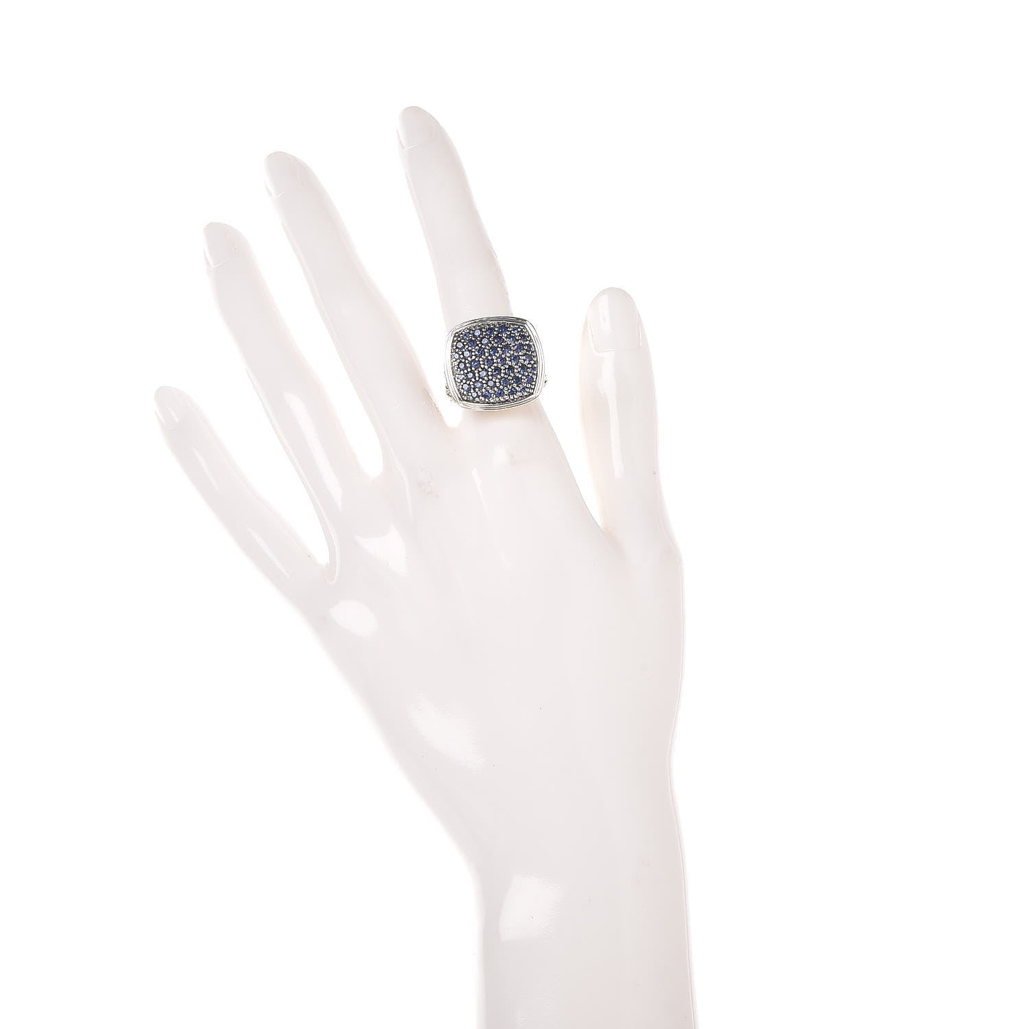 John Hardy Sterling Silver Blue Sapphire Large Lava Classic Chain Ring 50 5.5 2 of 7