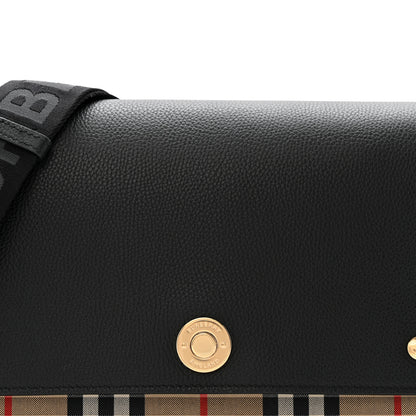 Burberry Grainy Calfskin Vintage Check Note Crossbody Bag Black 8 of 10
